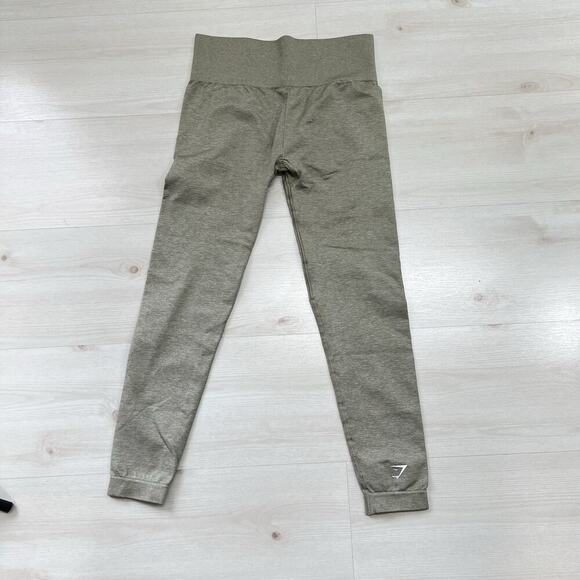 Gymshark Leggings Women M Tan Seamless Crop Energy Athletic T - Picture 7 of 8